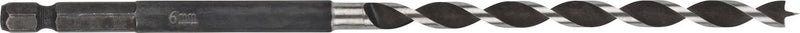 Wolfcraft - Broca serpiente de 6 mm para vigas de madera - 165 mm - Broca para madera con mango hexagonal - hexagonal - 7131000