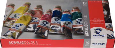 Van Gogh Pintura acrílica Conjunto básico con 10 colores en tubos de 40 ml