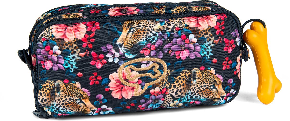 Pietre e ossa Rowan 2.0 - astuccio - astuccio per bambini - 3 scomparti - agguato floreale - indaco