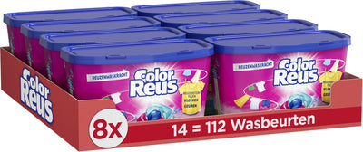 Color giant 3+1 power caps detergent capsules | 8 x 14 washes | 112 washes | value packaging