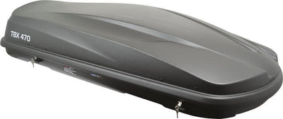 Cofre de techo Twinny Load TBX 470 - capacidad 470 litros - capacidad de carga máxima 75 kg - cerradura central de 2 puntos con cerradura - montaje con soporte en U - dimensiones 189x78x38cm