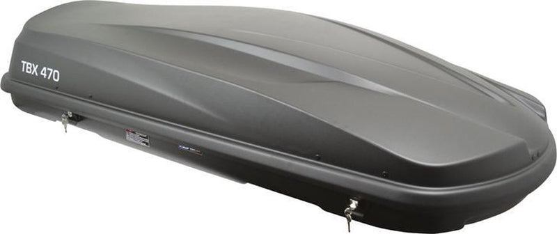 Cofre de techo Twinny Load TBX 470 - capacidad 470 litros - capacidad de carga máxima 75 kg - cerradura central de 2 puntos con cerradura - montaje con soporte en U - dimensiones 189x78x38cm