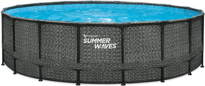 Summer waves frame zwembad rond - ⌀549 x 132 cm - inclusief zandfilterpomp - zandfilter - afdekzeil - grondzeil - ladder - onderhoudsset