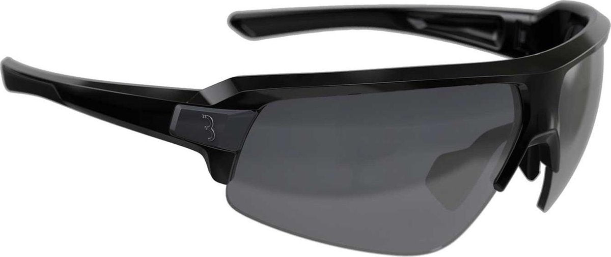 Bbb cycling impulse fietsbril - onbreekbare wielren bril - sport zonnebril met 3 lenzen - glanzend zwart - bsg-62