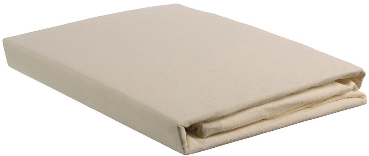 Casa de cama - jersey - topper dividido - sábana ajustable - 160x220 cm - natural