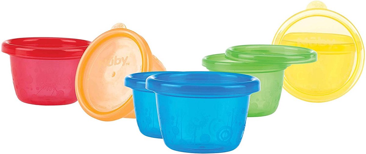 Nûby - ciotole snack - scatole portaoggetti - 6 pezzi - 120 ml - 3+ mesi