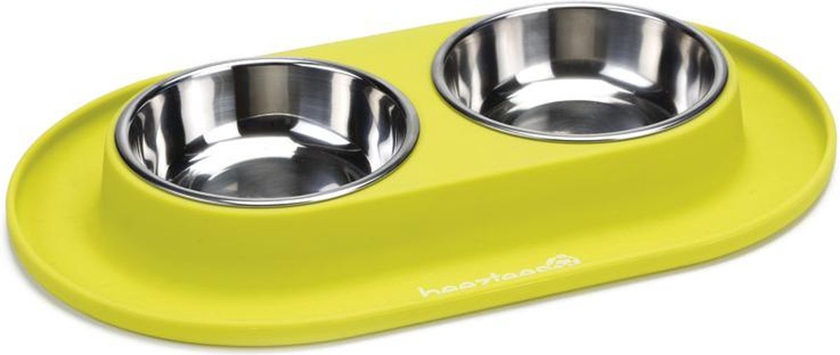 Beeztees - set cena per cani - silicone - verde - 31x19x3,5 cm