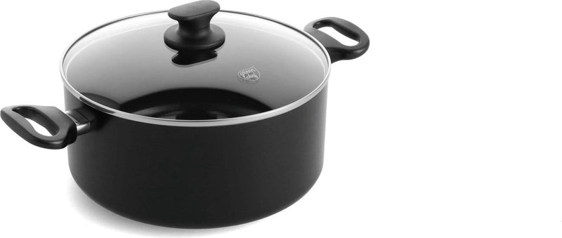 Pentola per induzione in ceramica Greenchef Prime con coperchio 24 cm - 4,9 l - senza pfas - padella a induzione - lavabile in lavastoviglie - adatta al forno fino a 160°C - rivestimento antiaderente in ceramica - alluminio riciclato - nero