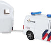 Kids Globe VW Transporter Police con rimorchio per cavalli Cheval Liberte