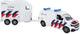 Kids Globe VW Transporter Police con rimorchio per cavalli Cheval Liberte