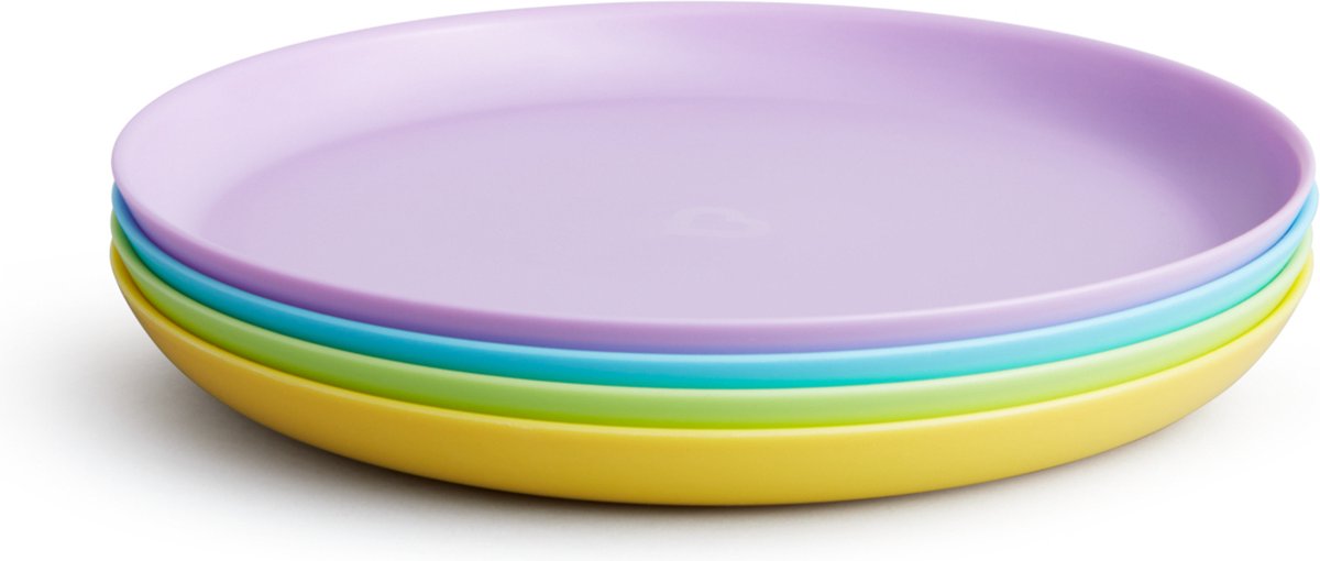 Piatti multicolori per bambini Munchkin - colori allegri - adatti al microonde e alla lavastoviglie - da 4 pezzi