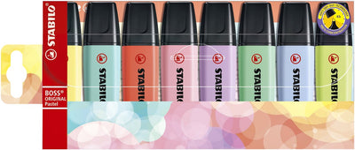 Stabilo boss original pastel - markeerstift - set 8 stuks