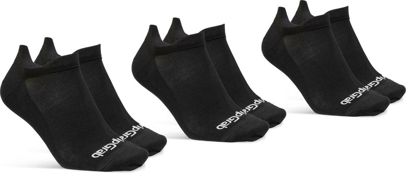 Gripgrab - calcetines de ciclismo de verano clásicos invisibles paquete de 3 calcetines tobilleros calcetines deportivos coolmax - negro - unisex - talla xs (35-38)