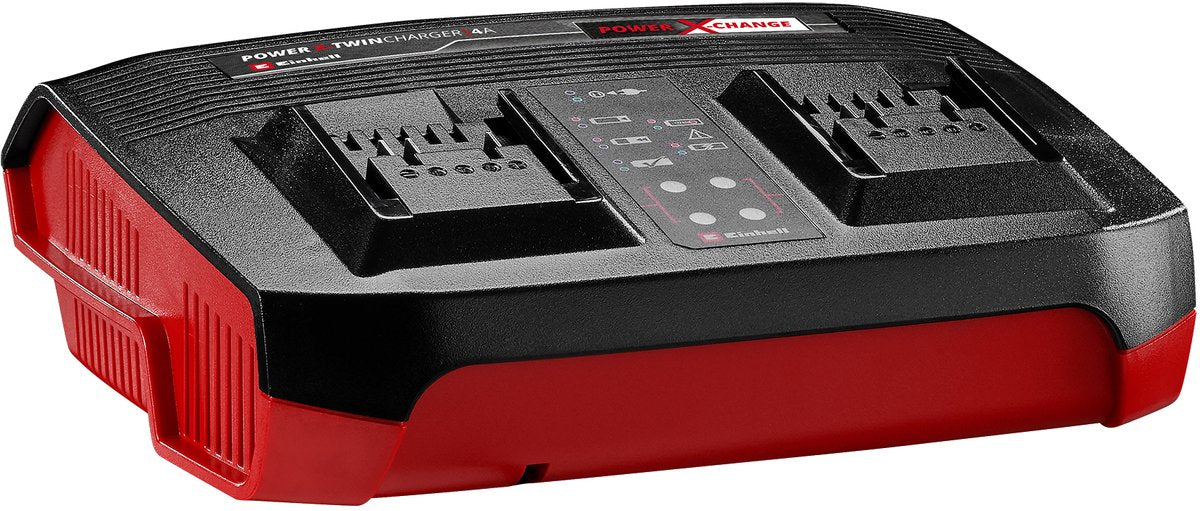 Cargador dúo Einhell - power x-change - 18 v - corriente de carga 4a - soporte de pared integrado - apto para todas las baterías power x-change