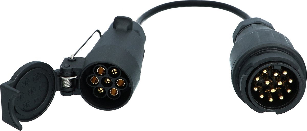 Cavo prolunga per rimorchio Carpoint da 13p a 7p – 60 cm – 7 fili 0,5 mm² – per rimorchio roulotte – spina in plastica