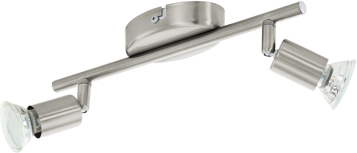 Eglo buzz - plafondspots - 2 lichts - led - nikkel-mat