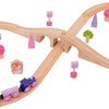 Bigjigs houten treinset roze 40-delig