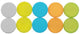 Magnete mazza al neodimio - rotondo - 5 colori - 10 pezzi - ø 1,9 x 0,4 cm