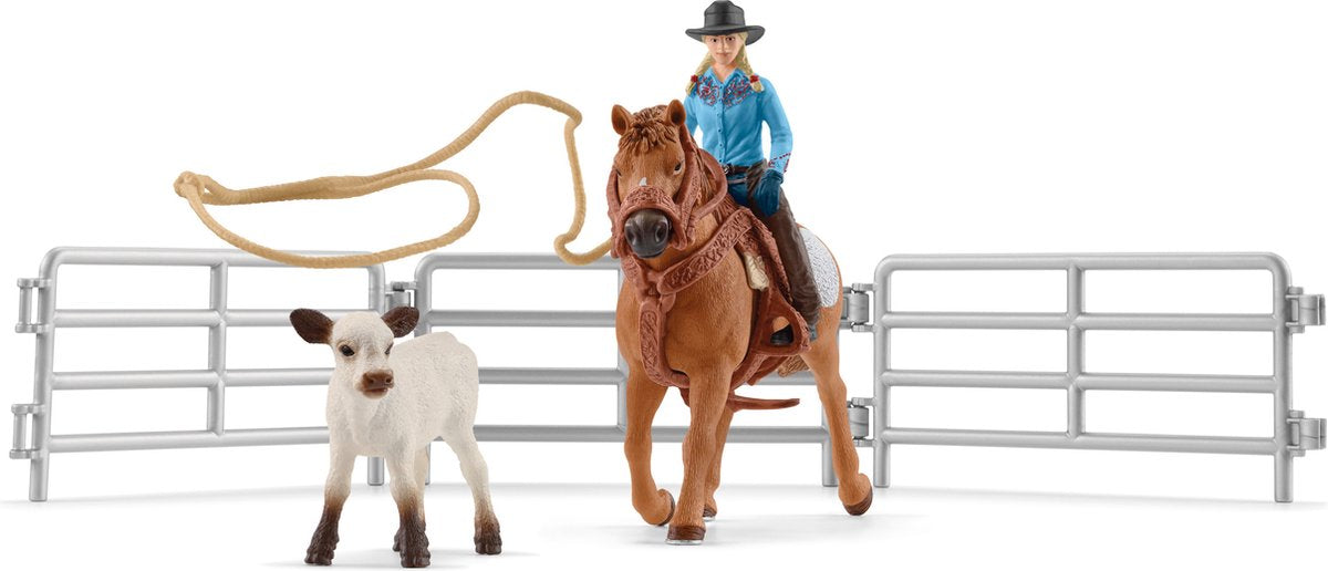 Schleich Farm World Team Roping con Cowgirl 42577