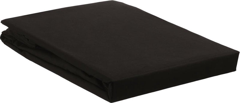 Casa de cama - algodón percal - sábana bajera ajustable - 180x200 cm - negro