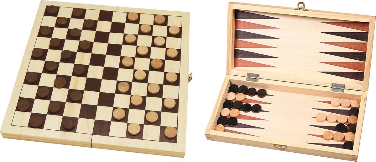 Set dama e backgammon per giochi caldi - dimensioni del campo 30 mm - 29 x 14,5 x 4,5 cm