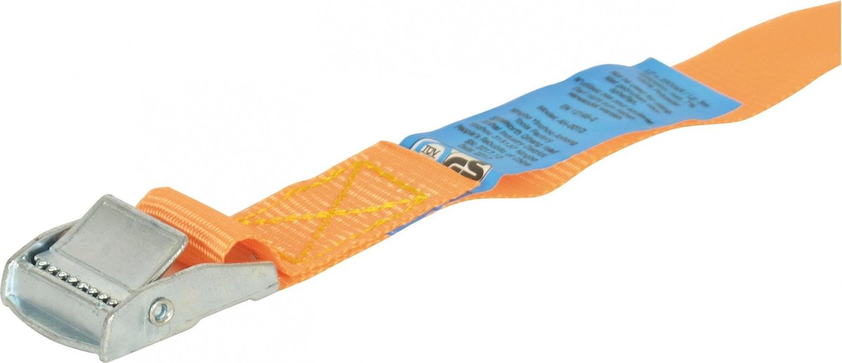 Carpoint spanband 7 meter – 250 kg – met klemsluiting – tüv gecertificeerd – sterk polyester – voor transport