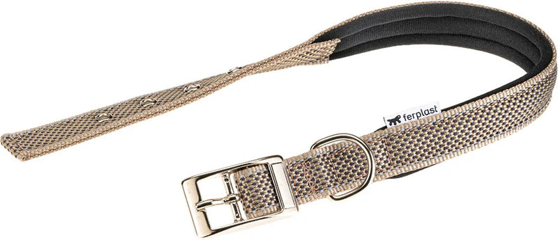 Ferplast collar para perros daytona deluxe collar - forro suave - marrón - reflectante - l - ancho: 2,5 cm - circunferencia del cuello: 45 - 53 cm (mida antes de realizar el pedido)