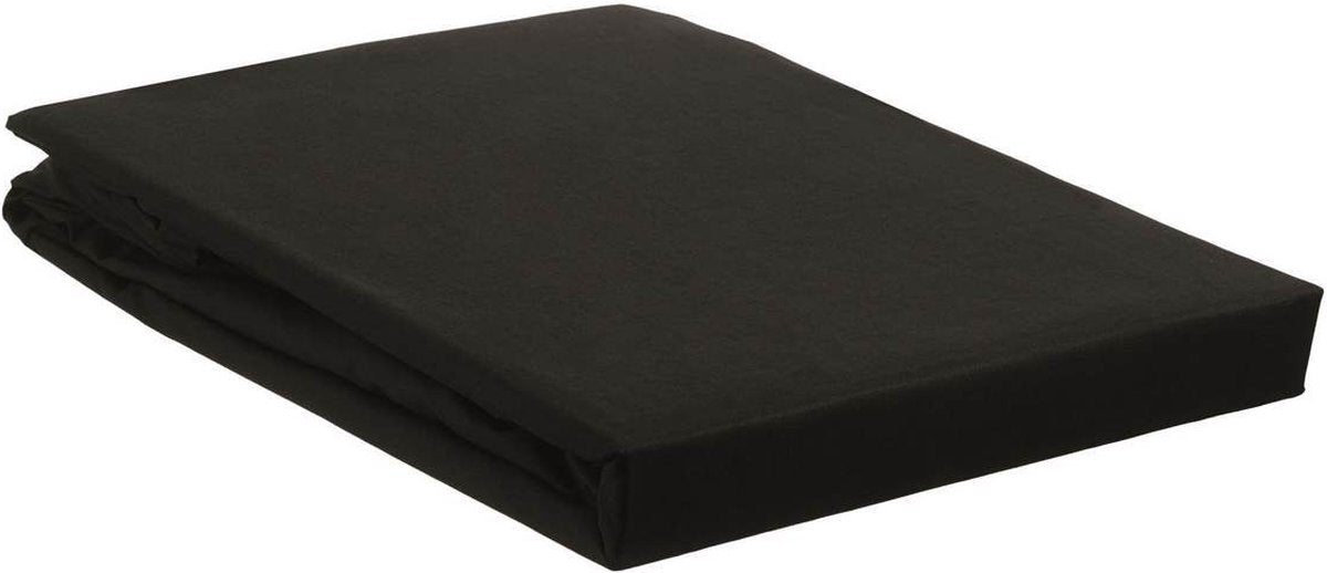 Ambiante cotton uni hoeslaken - tweepersoons - black