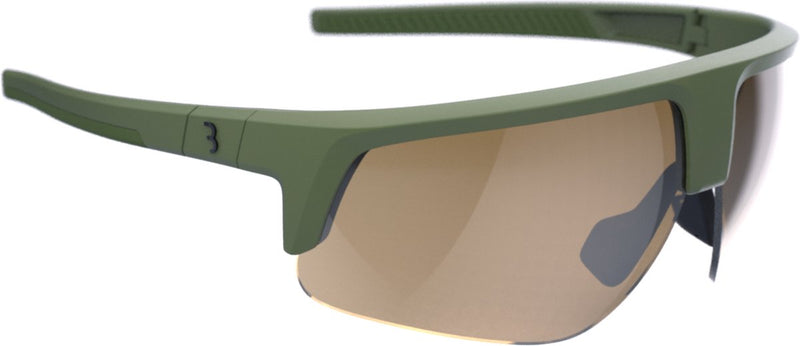 Occhiali da ciclismo Bbb Cycling Comet per uomo e donna - occhiali sportivi durevoli - occhiali da ciclismo adatti per la corsa, MTB gravel - verde oliva opaco ambra - bsg-75