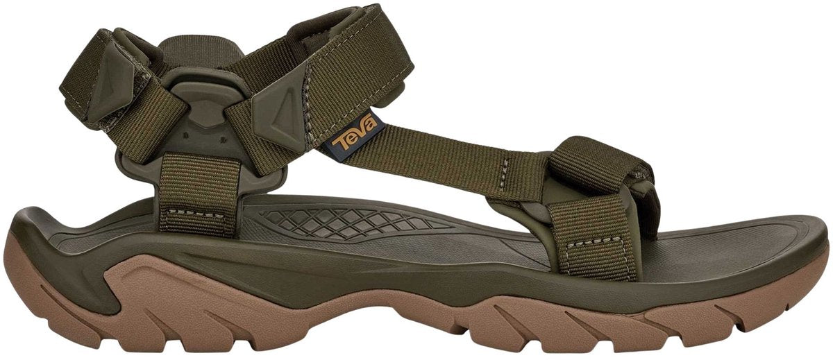 Sandalias universales Teva m terra fi 5 para hombre - verde oscuro - marrón miel