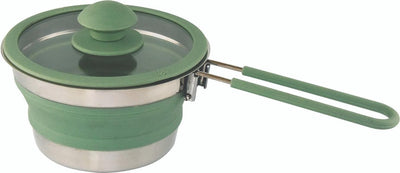 Sartén Eurotrail con tapa + asa plegable - plegable - silicona - verde mar