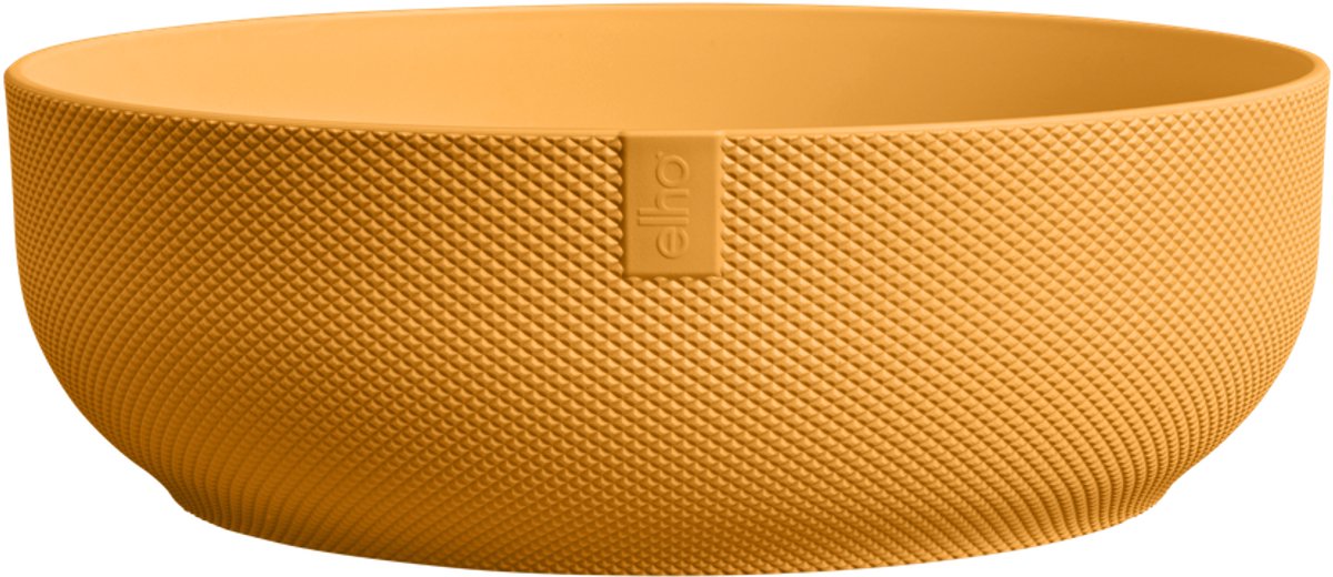 Elho jazz bowl 28 - maceta de interior - 100% plástico reciclado - ø 27,5 x h 9,0 cm - amarillo ámbar