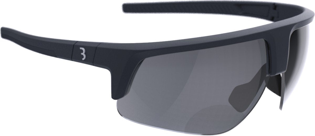 Bbb cycling comet reader fietsbril op sterkte - sportbril met leesgedeelte +2.5 sterkte - wielrenbril heren en dames - mat zwart - bsg-76
