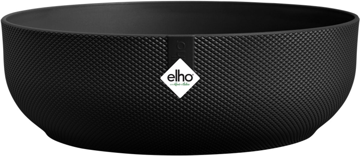 Elho jazz bowl 28 - bloempot voor binnen - 100% gerecycled plastic - ø 27.5 x h 9.0 cm - living black