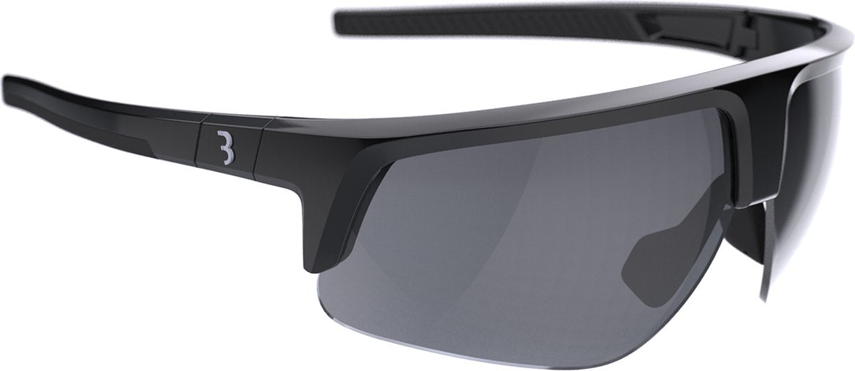 Bbb Cycling Comet Gafas De Ciclismo Para Hombre Y Mujer - Gafas Deportivas Duraderas - Gafas De Ciclismo Adecuadas Para Carreras, MTB Gravel - Humo Negro Brillante - Bsg-75