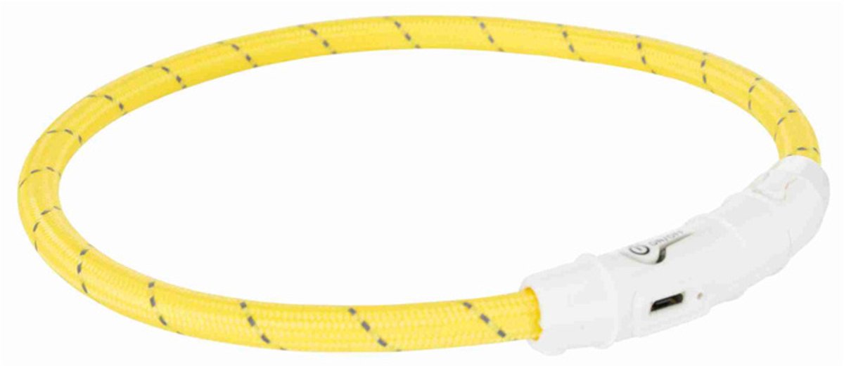 Trixie Collar Dog Flash Light Collar USB TPU Nylon Orange