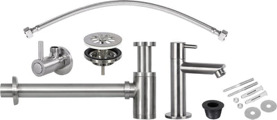 Differnz fountain tap set matt chrome