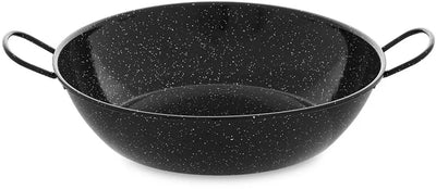 Vaello deep pan with handle black enameled steel (ø 30 cm)