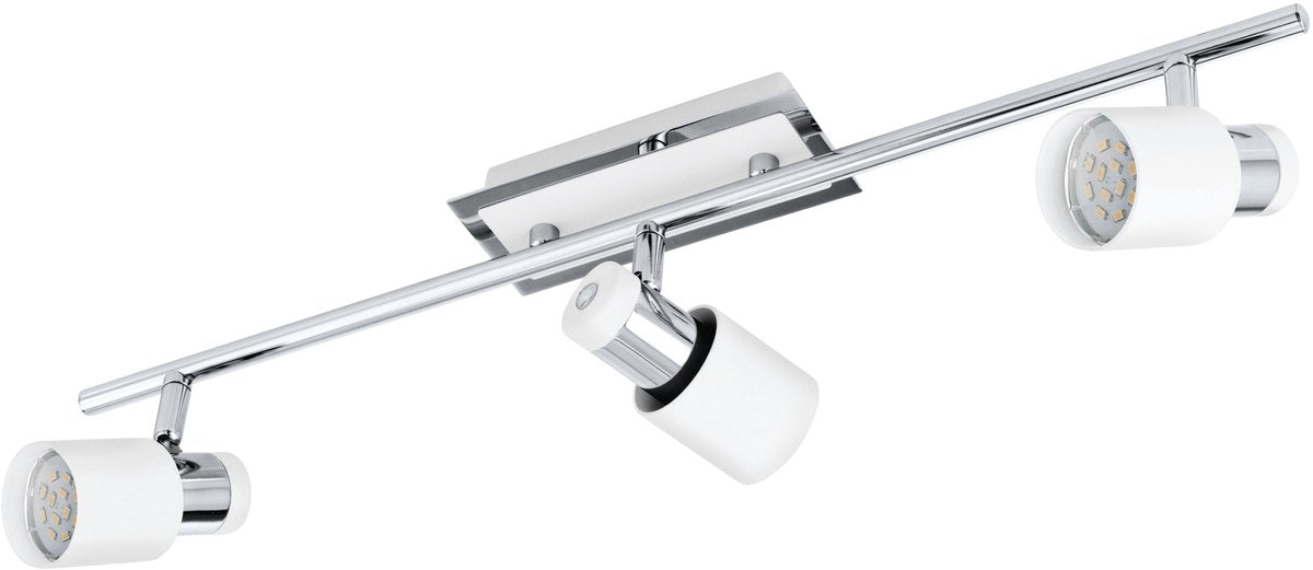 Eglo davida - plafondspots - 3 lichts - chroom, wit