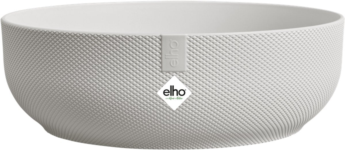 Elho jazz bowl 28 - maceta de interior - 100% plástico reciclado - ø 27,5 x h 9,0 cm - blanco seda