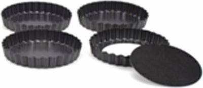 Point-virgule baking tin - 4 mini cake tins - non-stick coating - loose bottom - ø 10cm