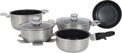 Set pentole Gimex - induzione - argento - 8 pezzi