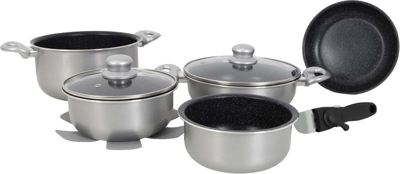 Set pentole Gimex - induzione - argento - 8 pezzi