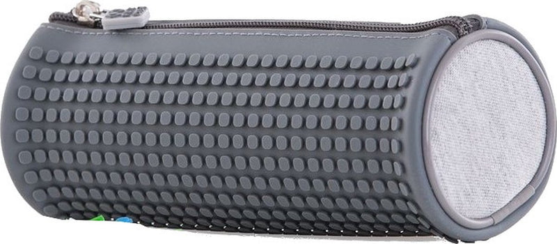 Pixie crew etui met siliconen paneel en pixels 20 cm grijs