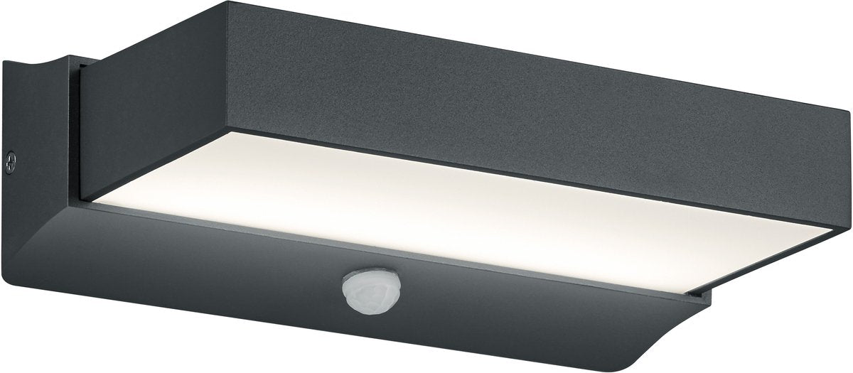 Trio cuando - wandlamp - antraciet - incl. 1x smd 11w - bewegingssensor - buitenverlichting - ip54