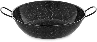 Vaello deep pan with handle black enameled steel (ø 38 cm)