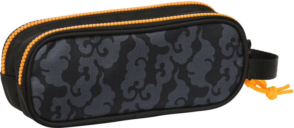Estuche para bolígrafos Naruto con 2 compartimentos negro naranja 21 x 8 x 6 cm