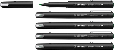 Stabilo dr!ver - rotulador premium fineliner - 0,8 mm - verde - caja de 5 piezas