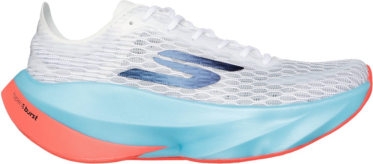 Skechers skx aero tempo dames sportschoenen - wit turquoise coral