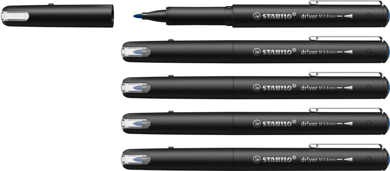 Stabilo dr!ver - fineliner premium - 0,8 mm - blu - scatola da 5 pezzi